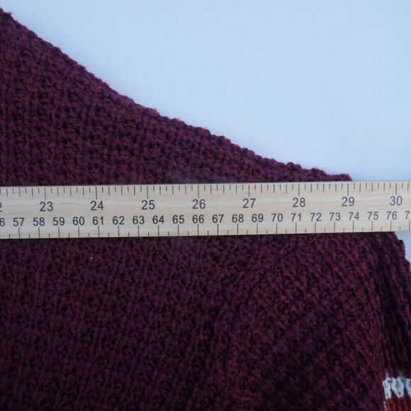 Rue+ Womens Size 2X Knit Cropped Sweater Wine Brown Beige - Picture 7 of 10
